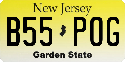 NJ license plate B55POG