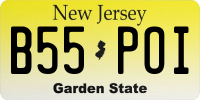 NJ license plate B55POI
