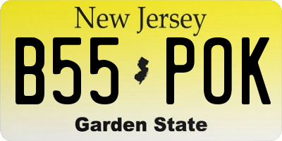 NJ license plate B55POK