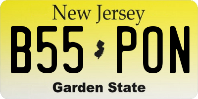 NJ license plate B55PON