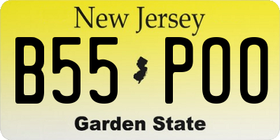 NJ license plate B55POO