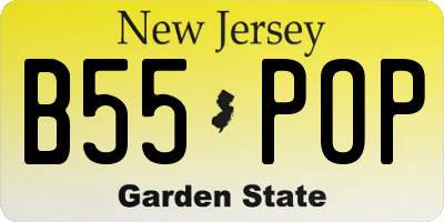 NJ license plate B55POP