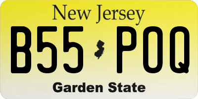 NJ license plate B55POQ