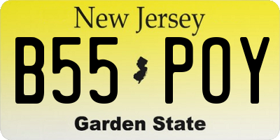 NJ license plate B55POY