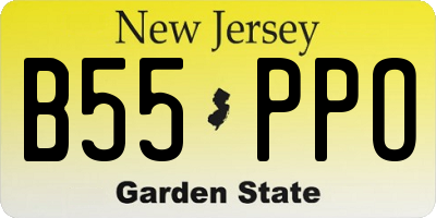 NJ license plate B55PPO