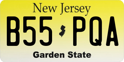 NJ license plate B55PQA