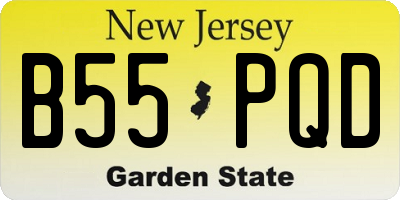 NJ license plate B55PQD