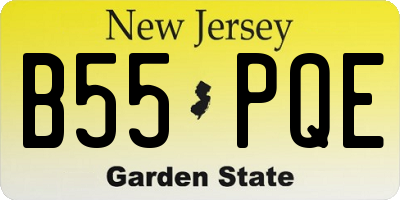 NJ license plate B55PQE