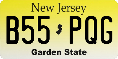 NJ license plate B55PQG
