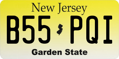 NJ license plate B55PQI