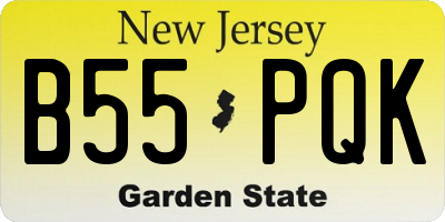NJ license plate B55PQK