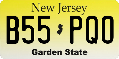 NJ license plate B55PQO