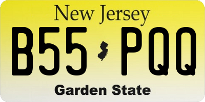 NJ license plate B55PQQ