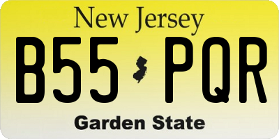 NJ license plate B55PQR