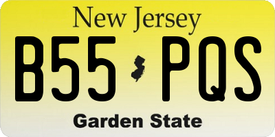 NJ license plate B55PQS