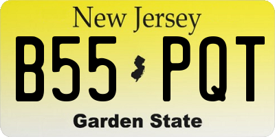 NJ license plate B55PQT