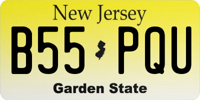 NJ license plate B55PQU