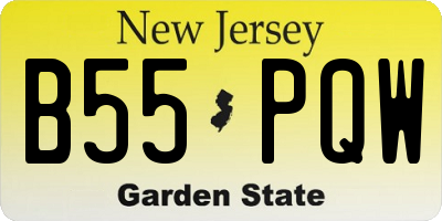 NJ license plate B55PQW