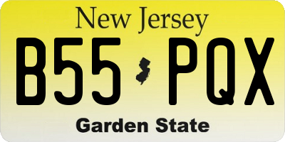 NJ license plate B55PQX