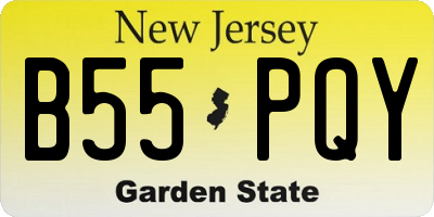 NJ license plate B55PQY
