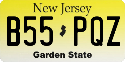 NJ license plate B55PQZ