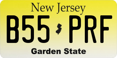 NJ license plate B55PRF