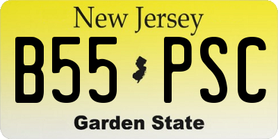 NJ license plate B55PSC