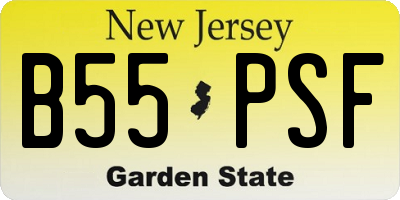 NJ license plate B55PSF