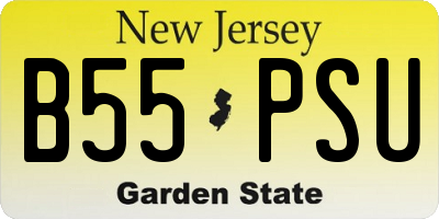NJ license plate B55PSU