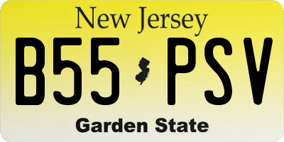 NJ license plate B55PSV