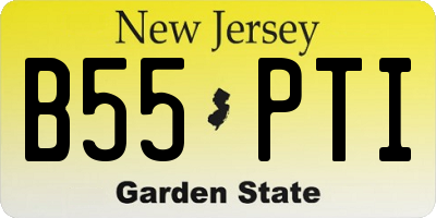 NJ license plate B55PTI