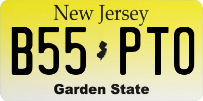 NJ license plate B55PTO