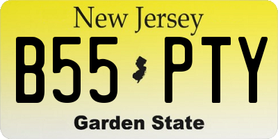 NJ license plate B55PTY