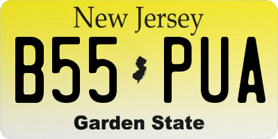 NJ license plate B55PUA
