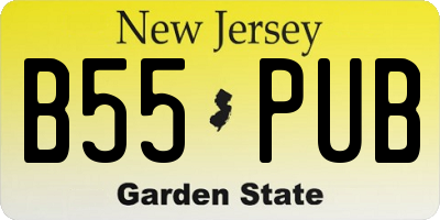 NJ license plate B55PUB
