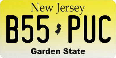 NJ license plate B55PUC