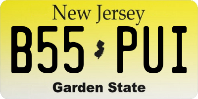 NJ license plate B55PUI