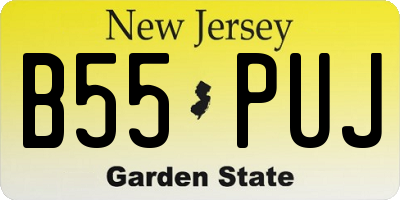 NJ license plate B55PUJ