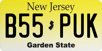 NJ license plate B55PUK