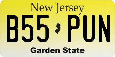NJ license plate B55PUN