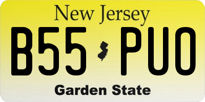 NJ license plate B55PUO