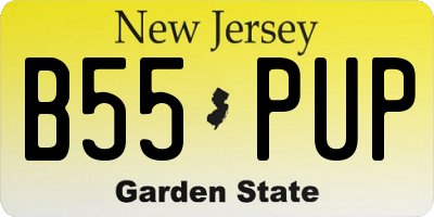 NJ license plate B55PUP
