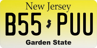 NJ license plate B55PUU