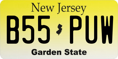 NJ license plate B55PUW