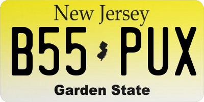 NJ license plate B55PUX