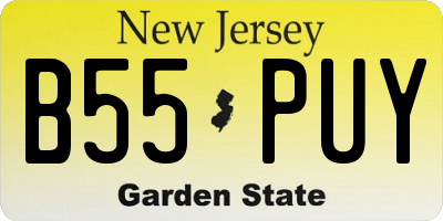 NJ license plate B55PUY
