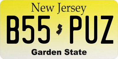 NJ license plate B55PUZ