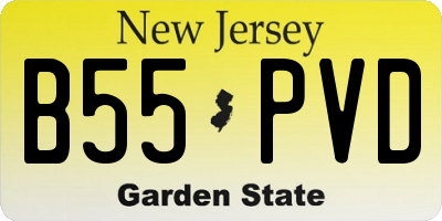 NJ license plate B55PVD
