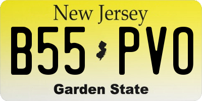 NJ license plate B55PVO
