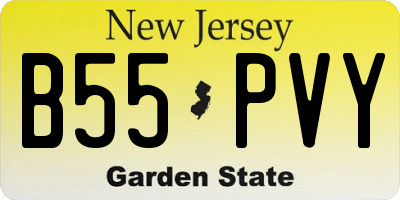 NJ license plate B55PVY